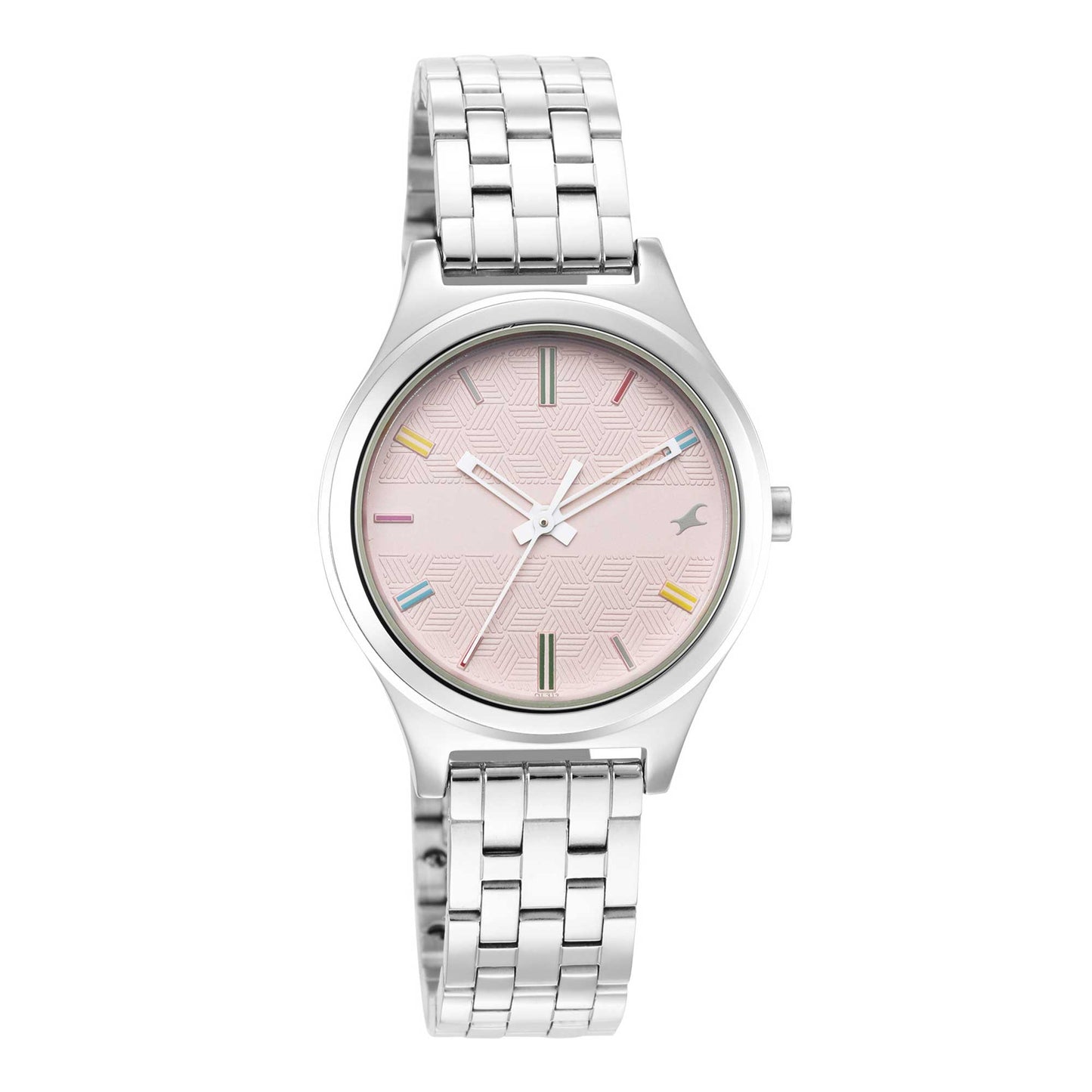 Stunners Pink Dial Silver Metal Strap Watch (6152SM04)