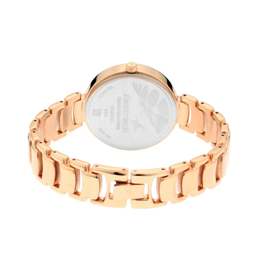 Fastrack Fastrack Ruffles Quartz Analog with Date Pink Dial Stainless Steel Strap Watch for Girls