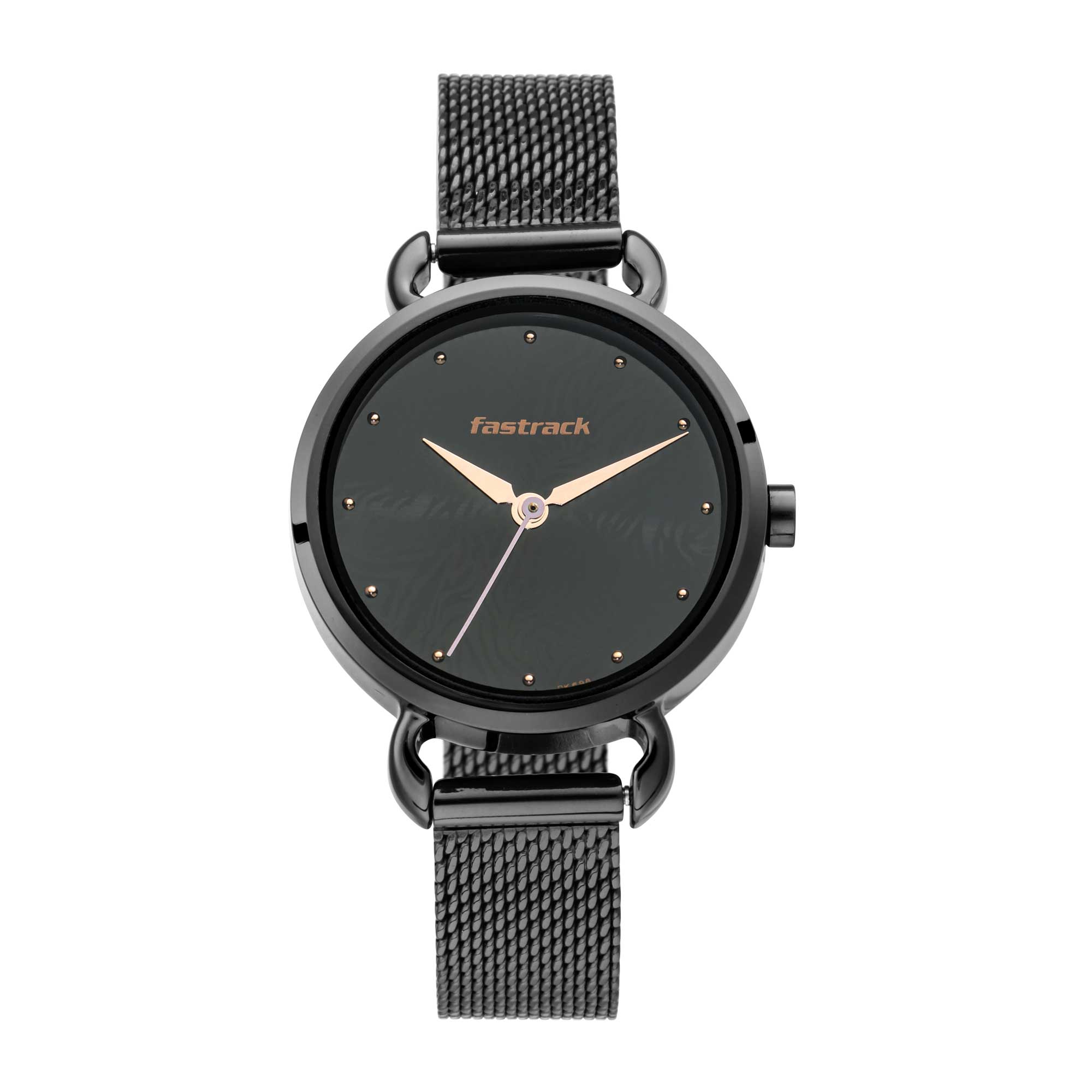 Fastrack  Animal Print Watch with Black Dial (6221NM02)