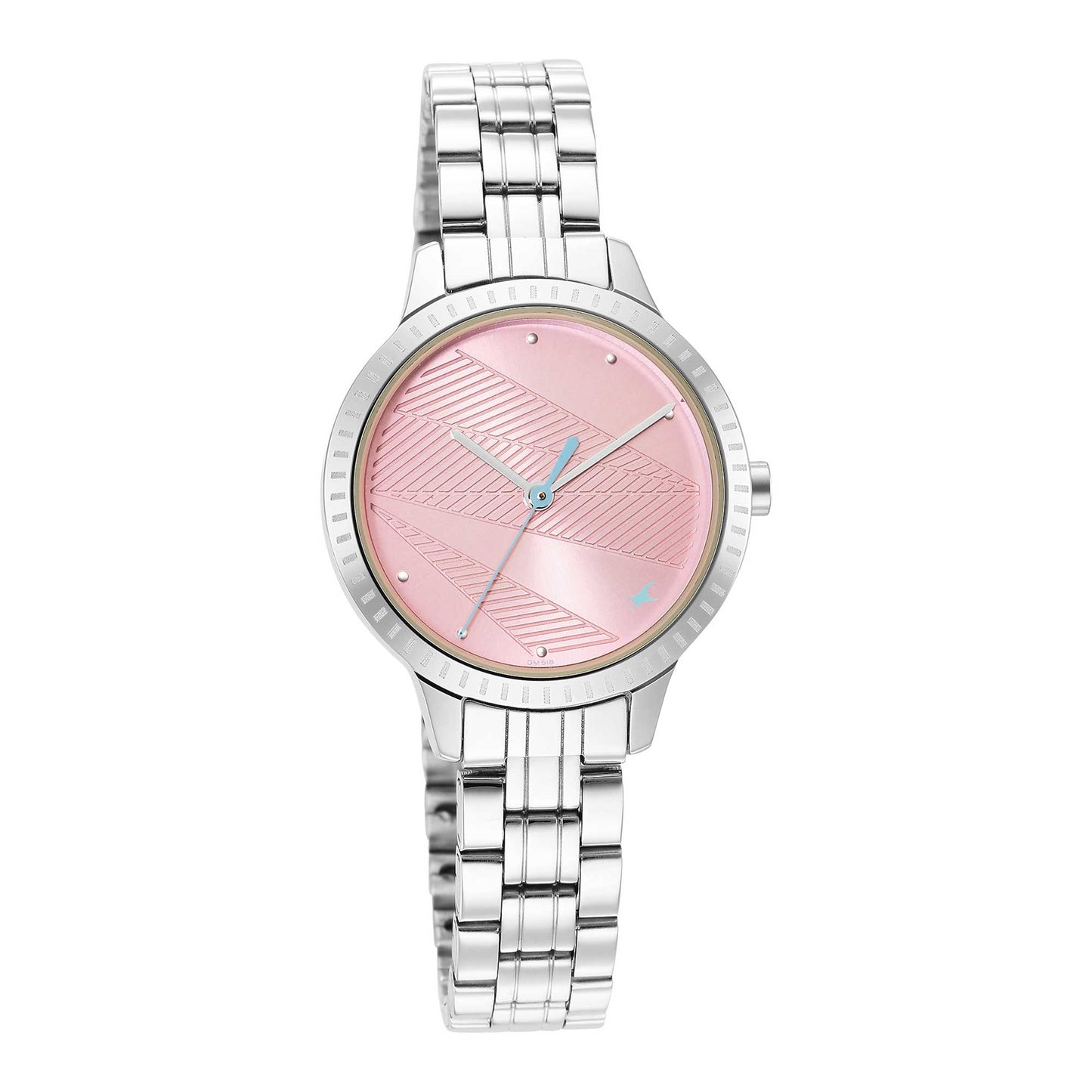 Fastrack Stunners Quartz Alog Pink Dial Metal Strap Watch for Girls