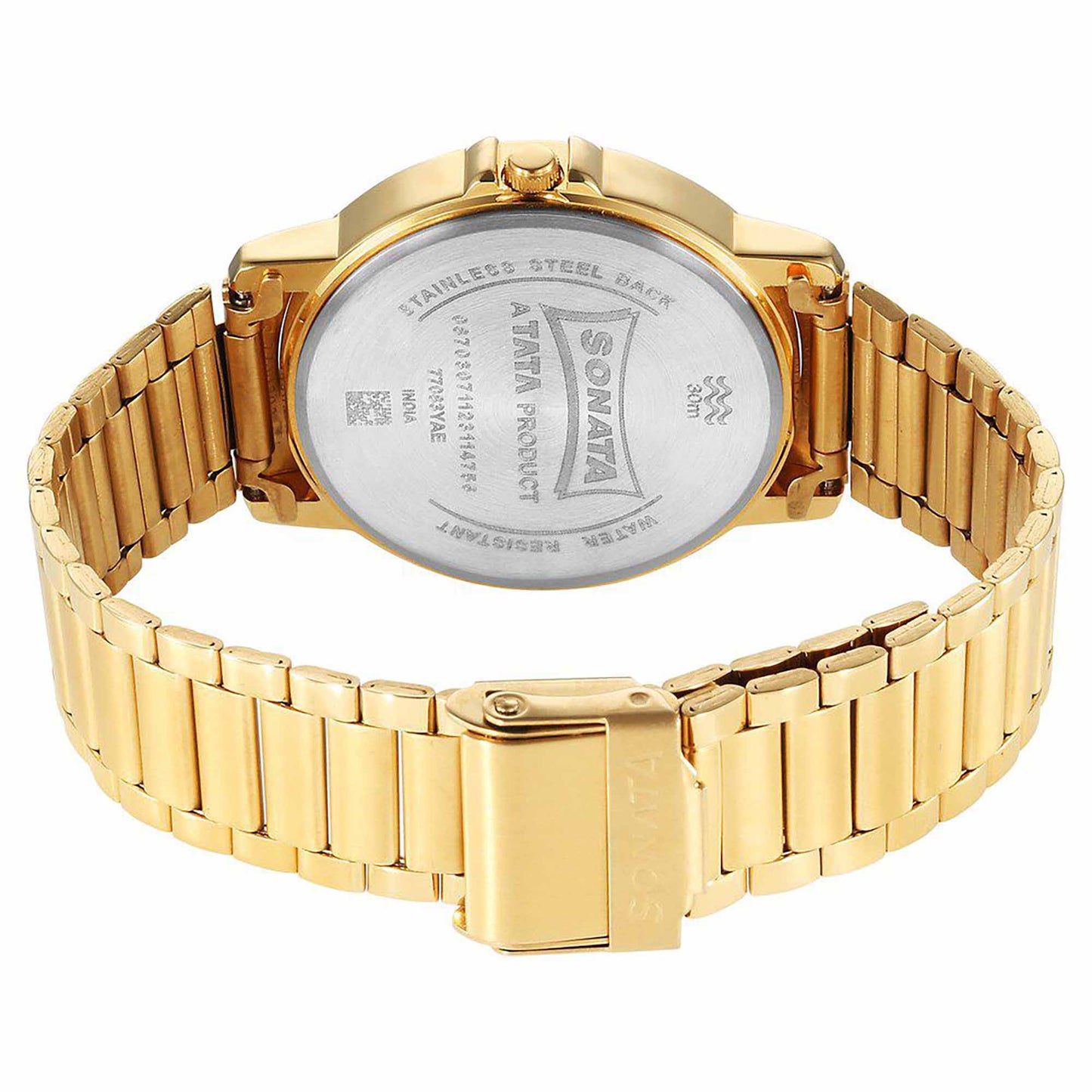 Sota Traditiol Essentials Quartz Alog Champagne Dial Stainless Steel Strap Watch for Men (77083YM05)