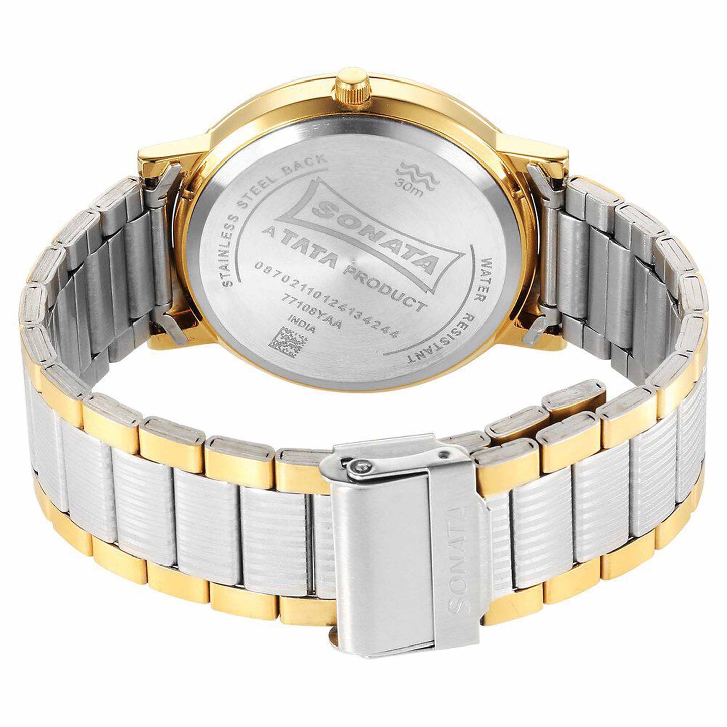Sota Utsav Quartz Alog Grey Dial Stainless Steel Strap Watch for Men (77108BM06)