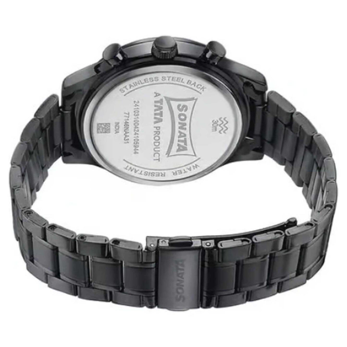Sota Wedding Edit Quartz Multifunction Black Dial Stainless Steel Strap Watch For Men (77146NM01)