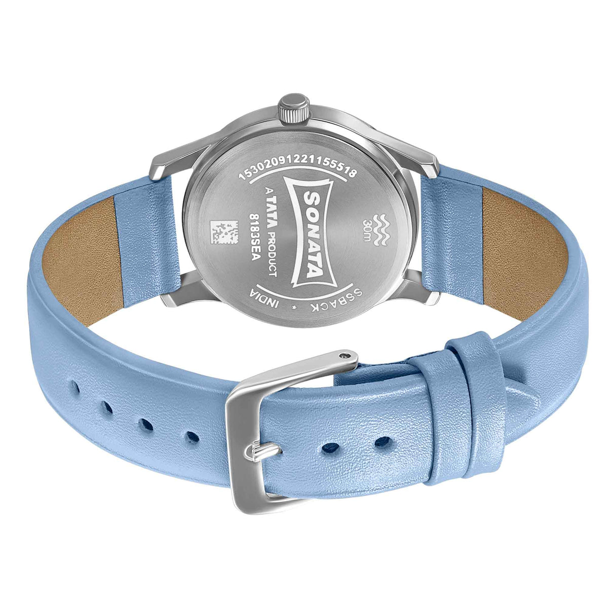 Sonata Blue Dial Leather Strap Analog Watch for Women