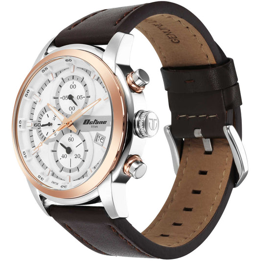 Titan Octane Blue Dial Analog with Date Stainless Steel Strap Watch for Men