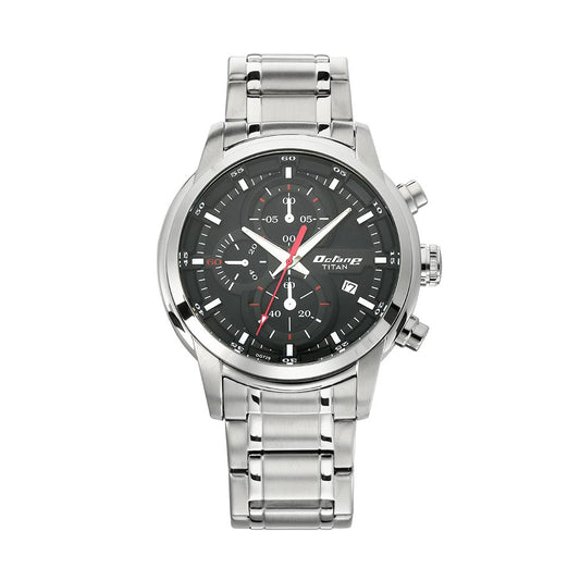 Titan Octane Chrono Black Dial Stainless Steel Strap watch for Men