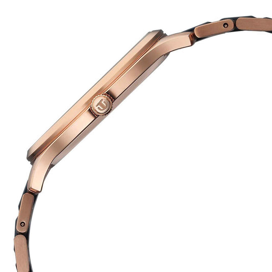 Titan Slim Ceramic Fusion Quartz Analog with Date Blue Dial Stainless Steel Strap Watch For Men