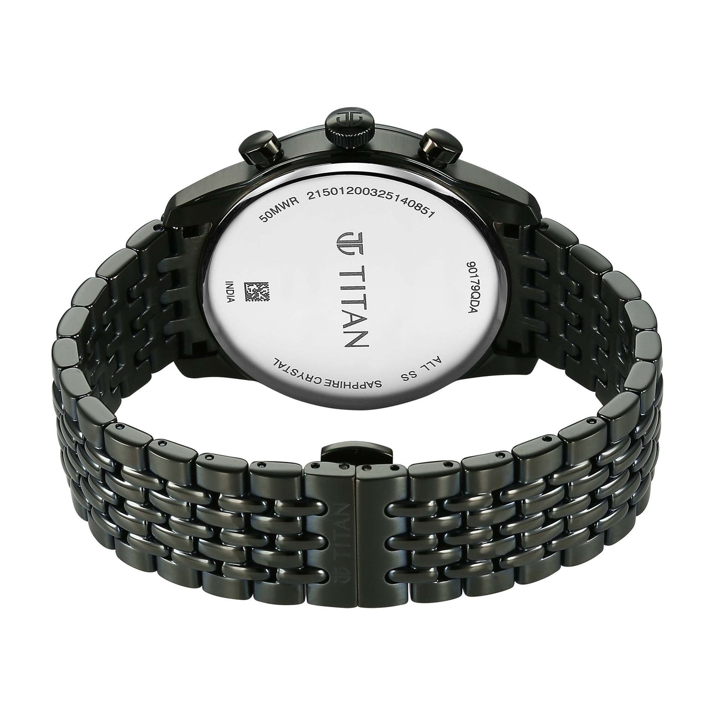 Titan Olive Dial Stainless Steel Strap Analog with Hour and Minute Quartz Watch for Men