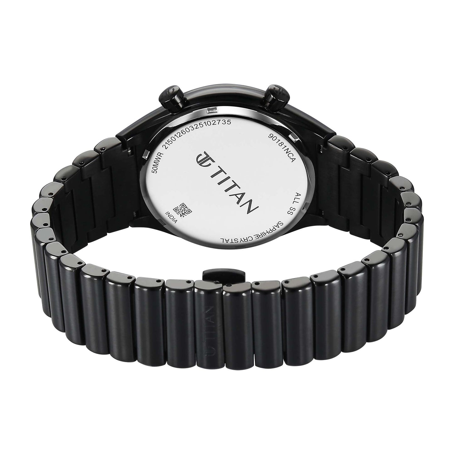 Titan Classique Micromotors Blue Dial Black Stainless Steel Strap Analog Watch for Men