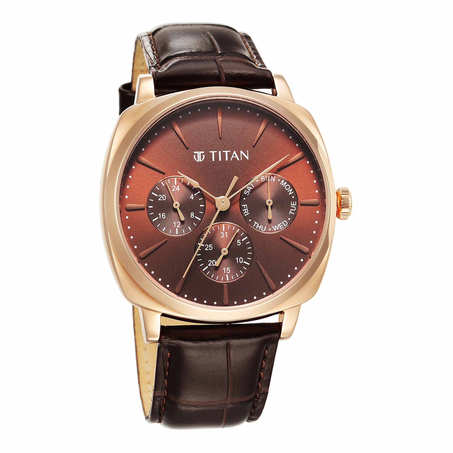 Titan Classique Suave Strap Material Leather Dial Colour Brown 90189WL01