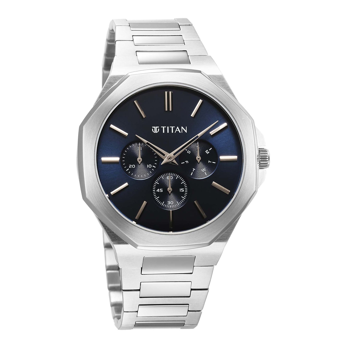 Titan Classique Slim Multifunction Case Material Stainless Steel ShapeRound Men Watch (90198SM01)