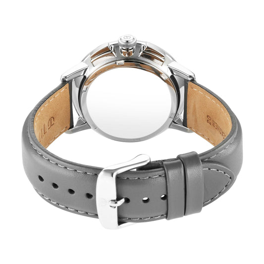 Titan Light leathers Multifunction Silver Dial Leather Strap Watch For Men