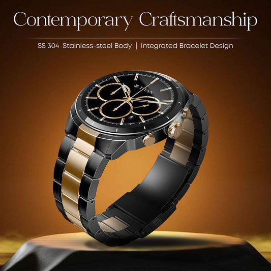Titan Heritage Premium Smartwatch with All SS Design, 3.6 CM AMOLED Display, BT Calling, Advanced Chipset, Titan Health