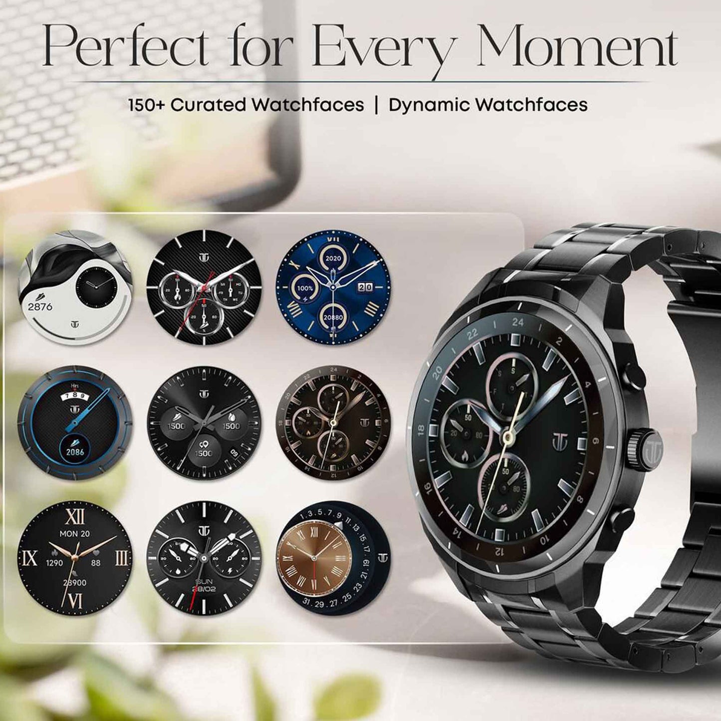 Titan Heritage Premium Smartwatch with All SS Design, 3.6 CM AMOLED Display, BT Calling, Advanced Chipset, Titan Health