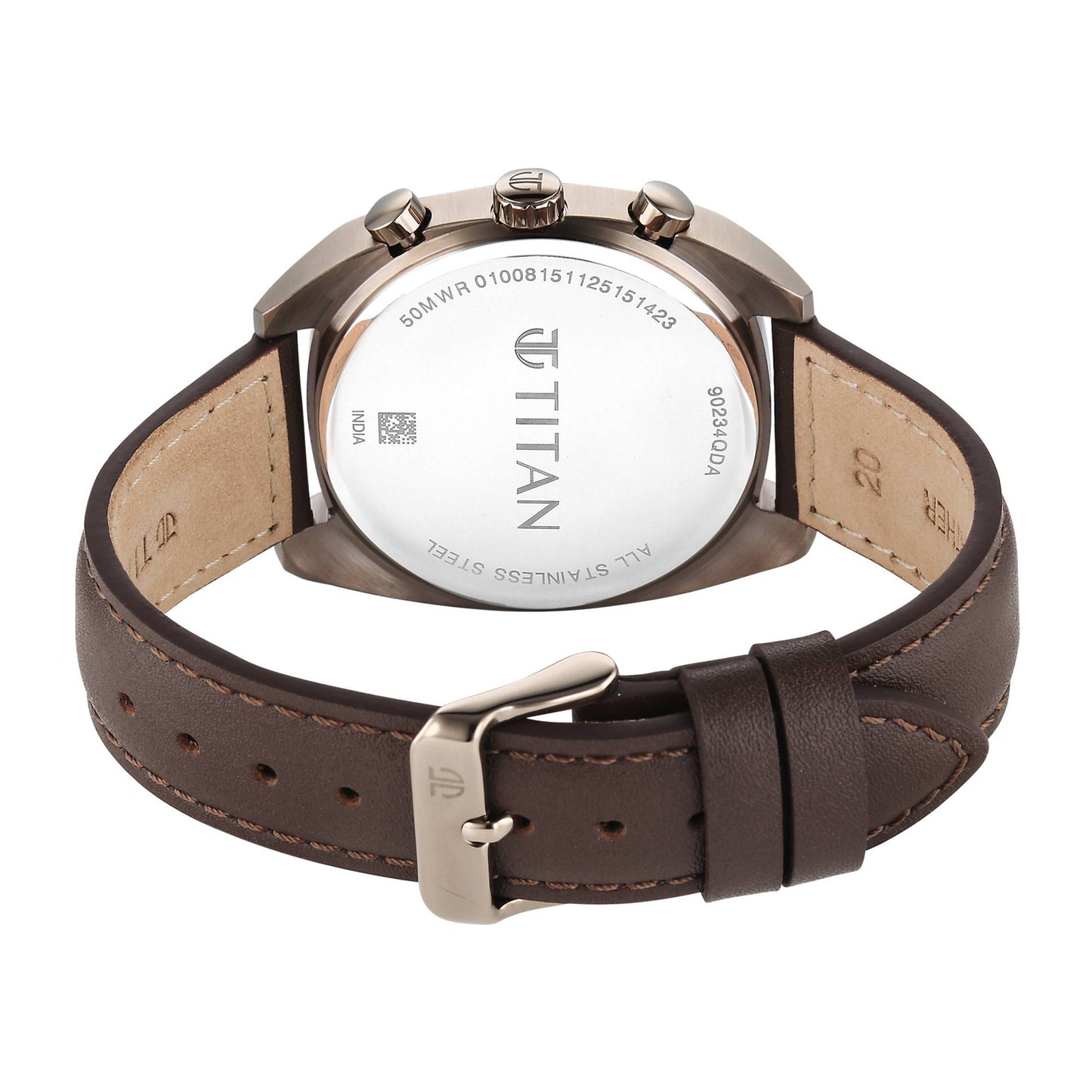 Titan Fashion Sport Brown Special Dial Brown Leather Strap Multifunction Analog Watch for Men