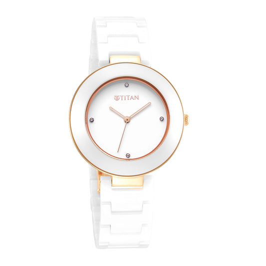 Purple Ceramics White Dial Ceramic Strap Watch for Men (95189KC01)