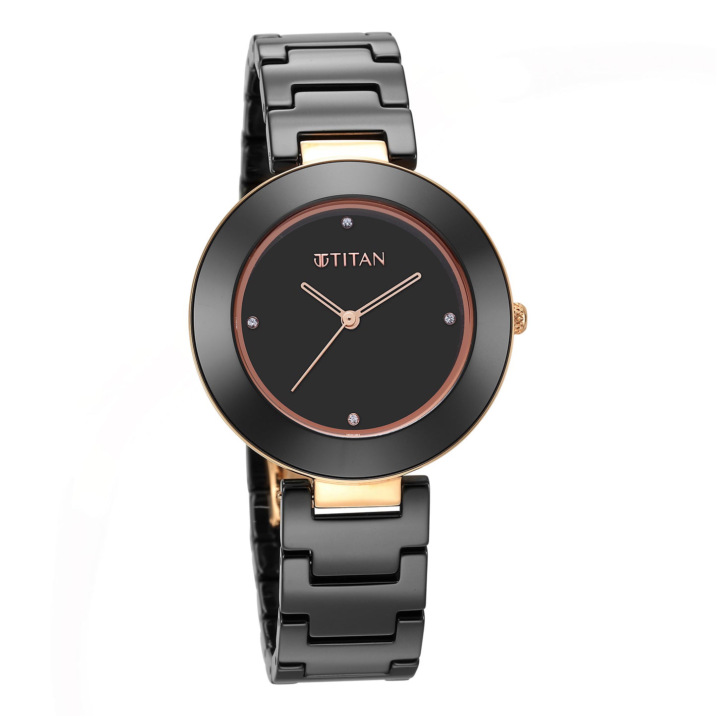 Purple Ceramics Black Dial Ceramic Strap Watch for Women (95189KC02)