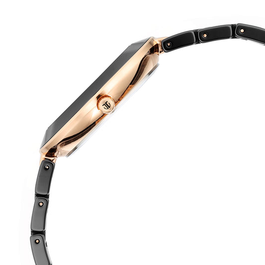 Purple Ceramics Black Dial Ceramic Strap Watch for Women (95189KC02)