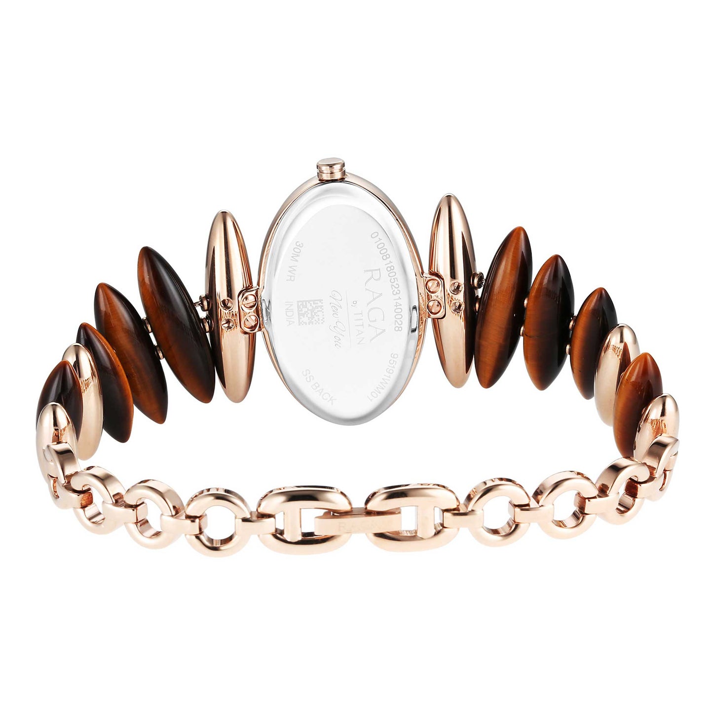 Titan Raga New You Quartz Analog Tiger Eye stone Strap Watch for Women