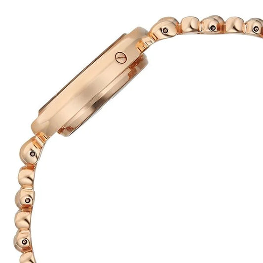 Titan Raga Glimmers Quartz Analog Mother of Pearl Dial Rose Gold Metal Strap Watch For Women 95202WM01F