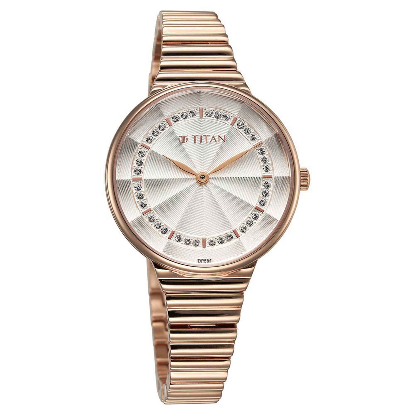 Titan Aura Quartz Alog Silver Dial Stainless Steel Strap Watch for Women (95245WM02)