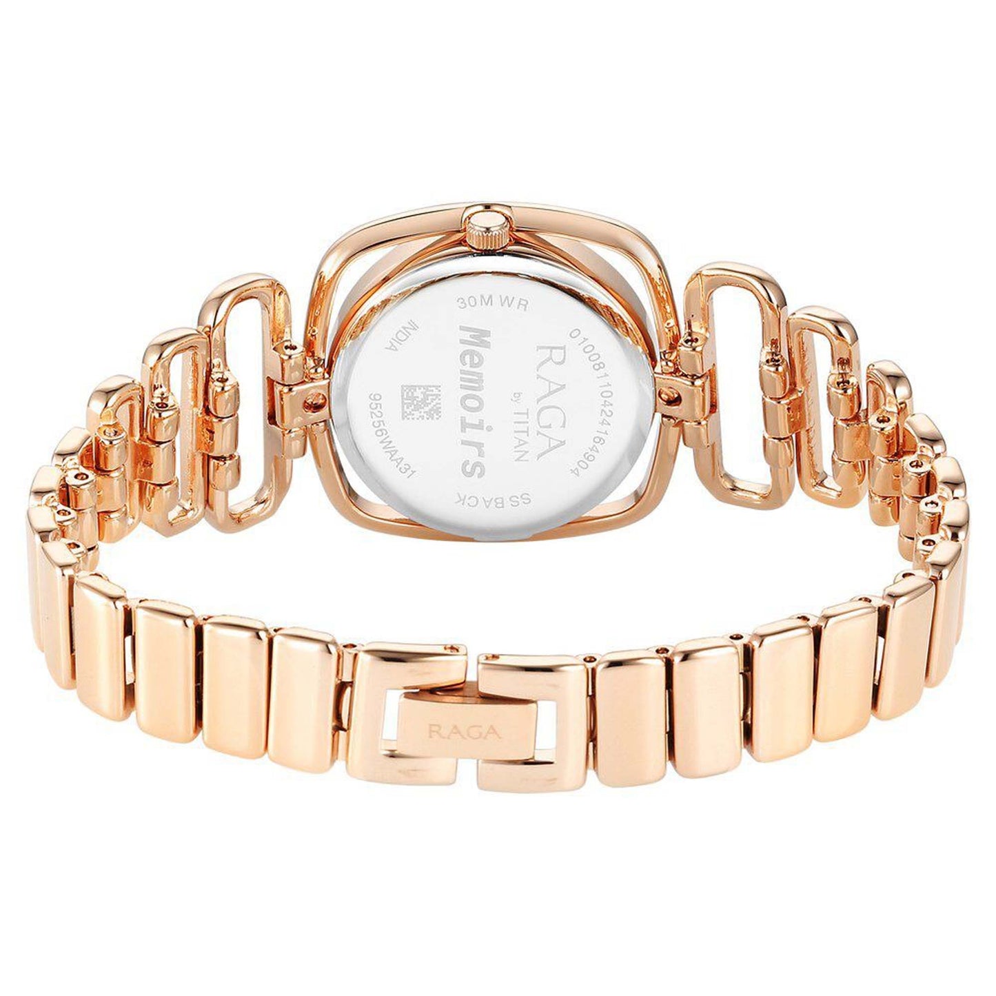 Titan Raga Memoirs Quartz Alog Mother of Pearl Dial With Rose Gold Color Metal Strap Watch For Women (95256WM01)