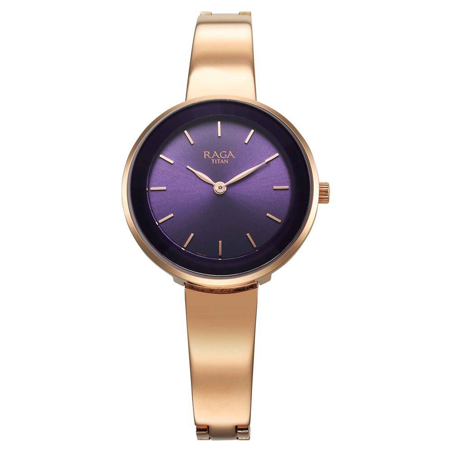 Titan Raga Showstopper Quartz Alog Purple Dial Metal Strap Watch for Women (95276WM01)