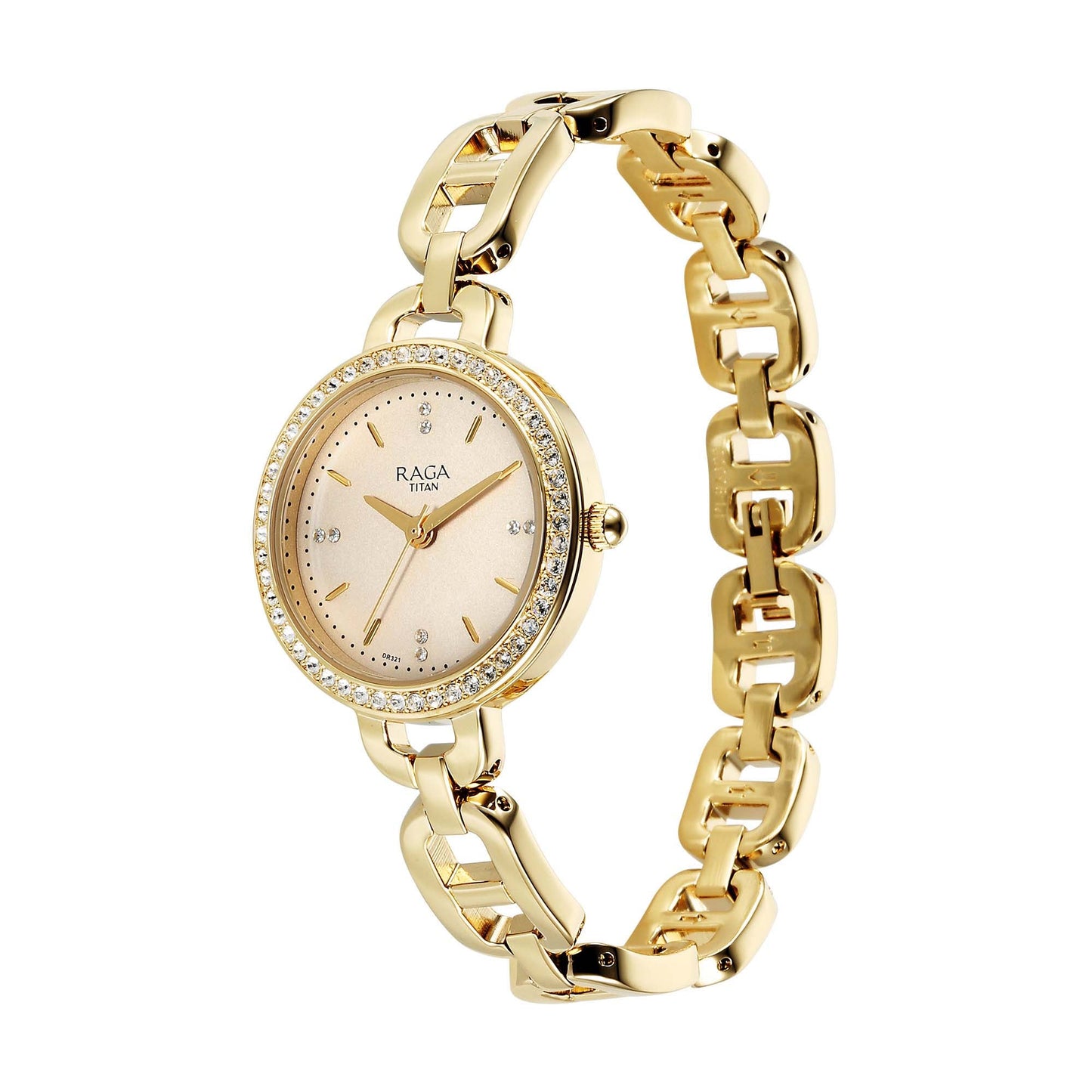 Titan Raga Showstopper 2.0 Strap Material Stainless Steel Dial Colour Gold 95305YM01