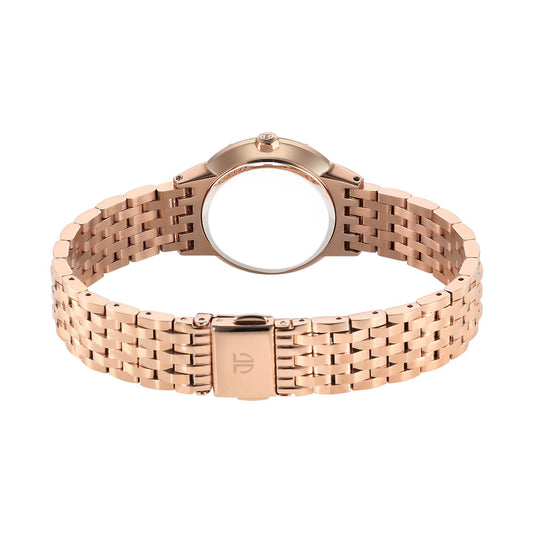 Titan Glamour Quartz Analog Mother Of Pearl Dial Rose Gold Stainless Steel Strap Watch For Women