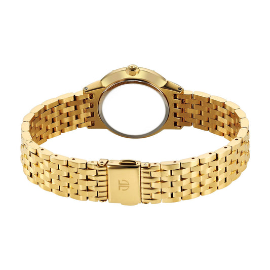 Titan Glamour Quartz Analog Brown Dial Golden Stainless Steel Strap Watch For Women