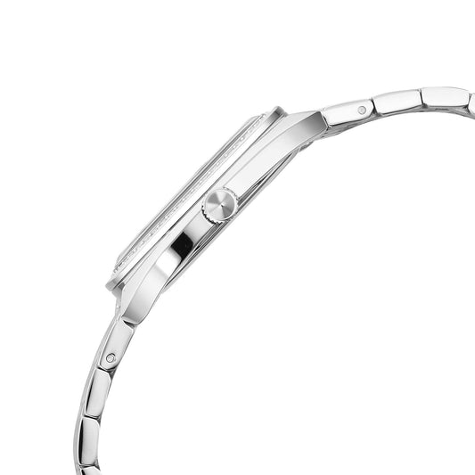 Titan Glamour Quartz Analog Blue Dial Silver Stainless Steel Strap Watch For Women