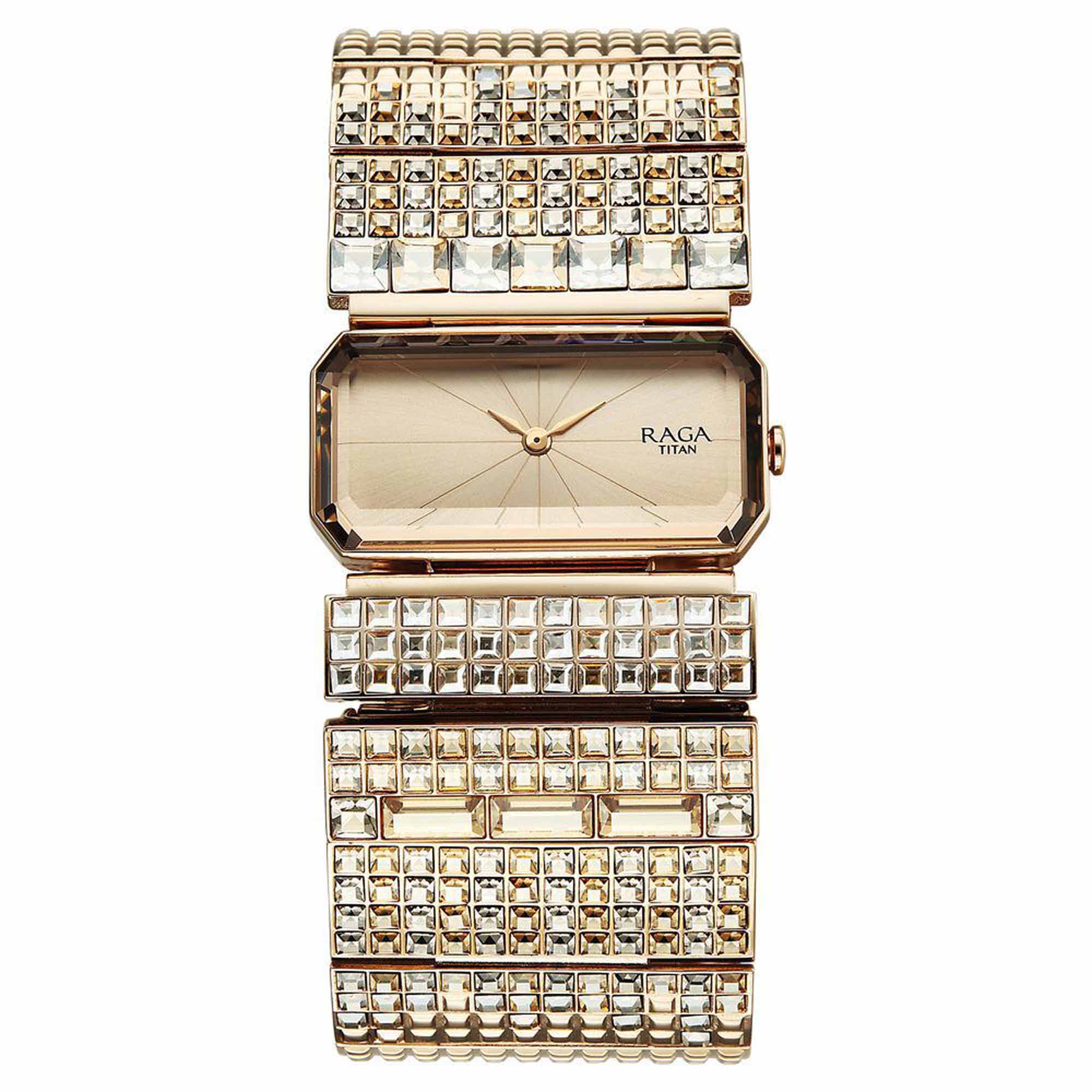 Titan Raga Cocktails Quartz Analog Rose Gold Dial Stainless Steel Strap Watch For Women 95318WM01