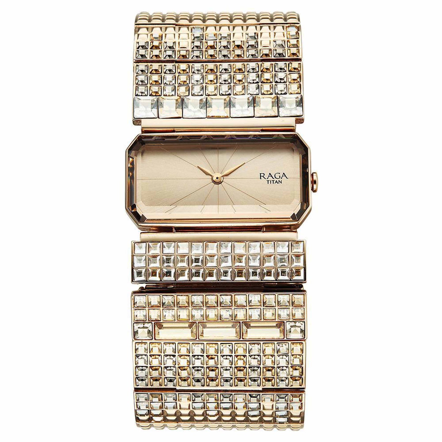 Titan Raga Cocktails Quartz Analog Rose Gold Dial Stainless Steel Strap Watch For Women 95318WM01