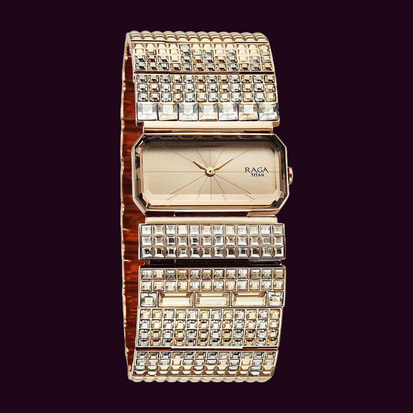 Titan Raga Cocktails Quartz Analog Rose Gold Dial Stainless Steel Strap Watch For Women 95318WM01