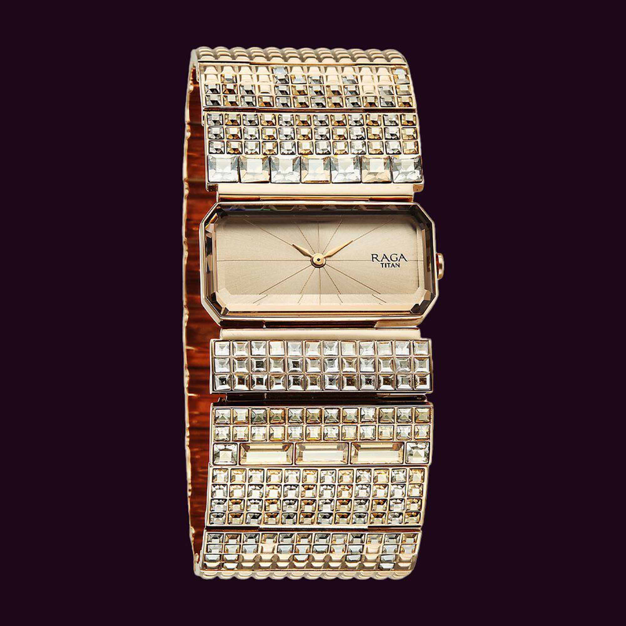 Titan Raga Cocktails Quartz Analog Rose Gold Dial Stainless Steel Strap Watch For Women 95318WM01