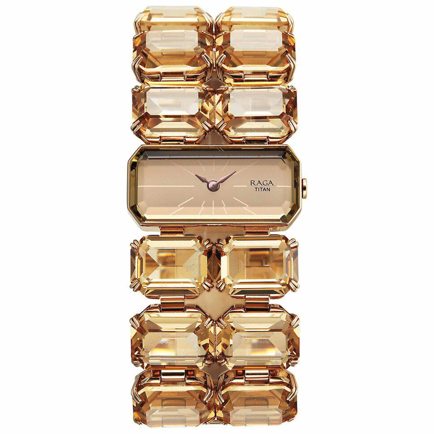 Titan Raga Cocktails Quartz Analog Brown Dial Metal Strap Watch For Women 95320WM01