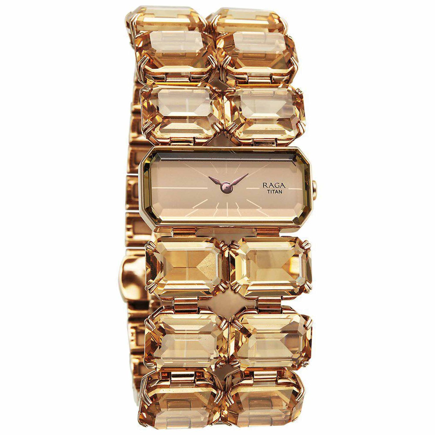 Titan Raga Cocktails Quartz Analog Brown Dial Metal Strap Watch For Women 95320WM01