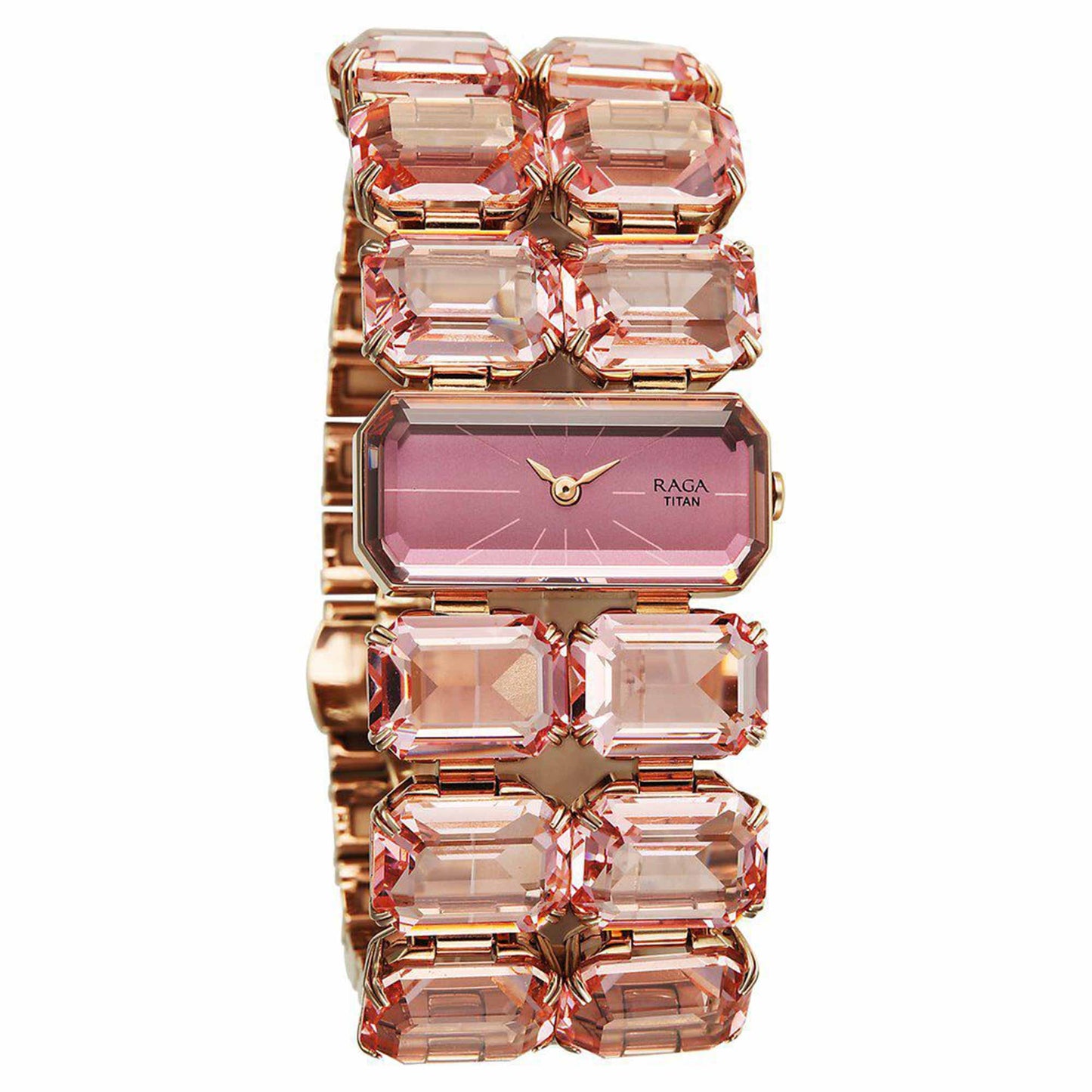 Titan Raga Cocktails Quartz Analog Rose Gold Dial Stainless Steel Strap Watch For Women 95320WM02