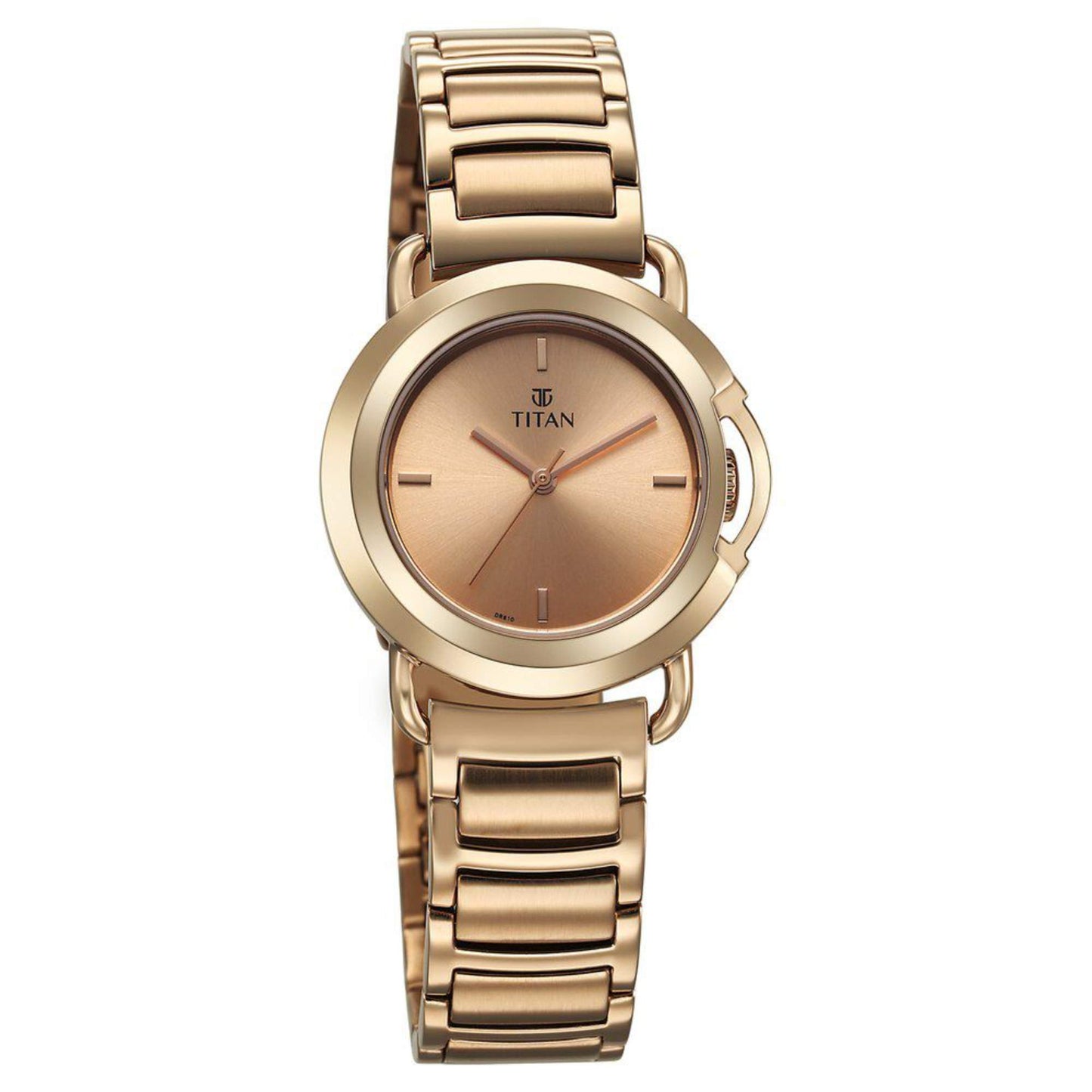 Titan Workmode Quartz Analog Rose Gold Dial Stainless Steel Strap Watch For Women