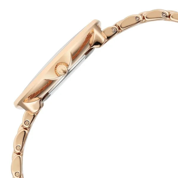 Titan Raga Glimmers Quartz Analog Mother of Pearl Dial Rose Gold Metal Strap Watch For Women 95336WM01F