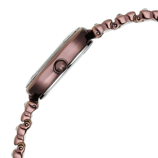 Titan Raga Glimmers Quartz Analog Brown Mother Of Pearl Dial Brown Metal Strap Watch For Women 95339QM01F