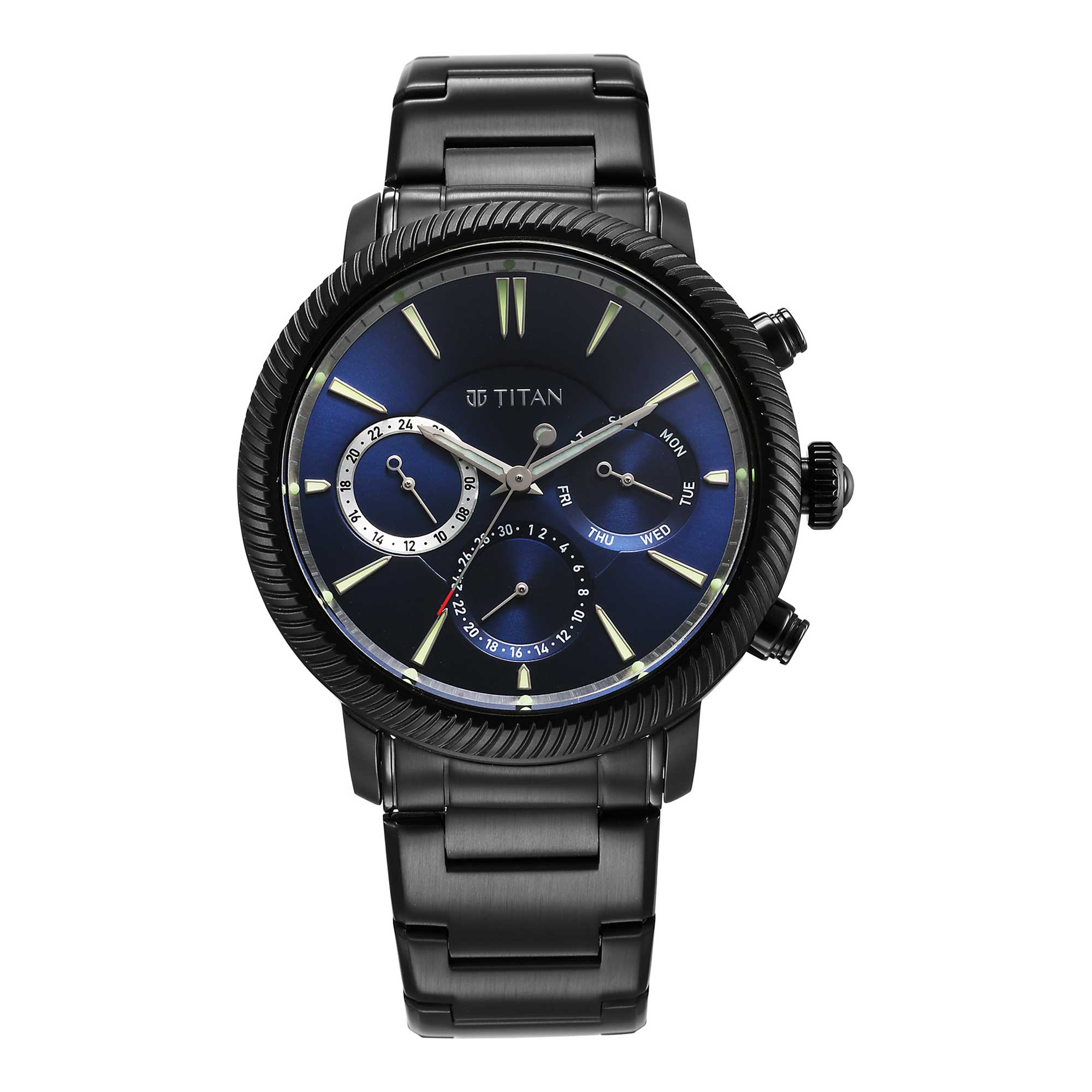 Titan Stellar Blue Dial Multifunctional Analog Watch