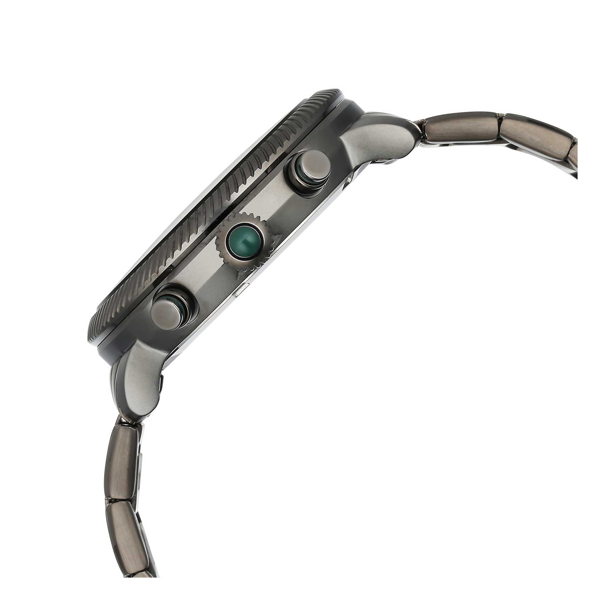 ساعة تيتان ستيلر كوارتز متعددة الوظائف بمينا أخضر وبسوار ستانلس ستيل للرجال