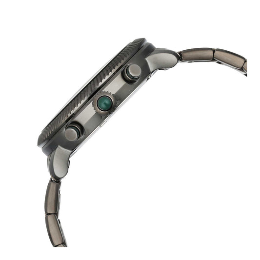 ساعة تيتان ستيلر كوارتز متعددة الوظائف بمينا أخضر وبسوار ستانلس ستيل للرجال