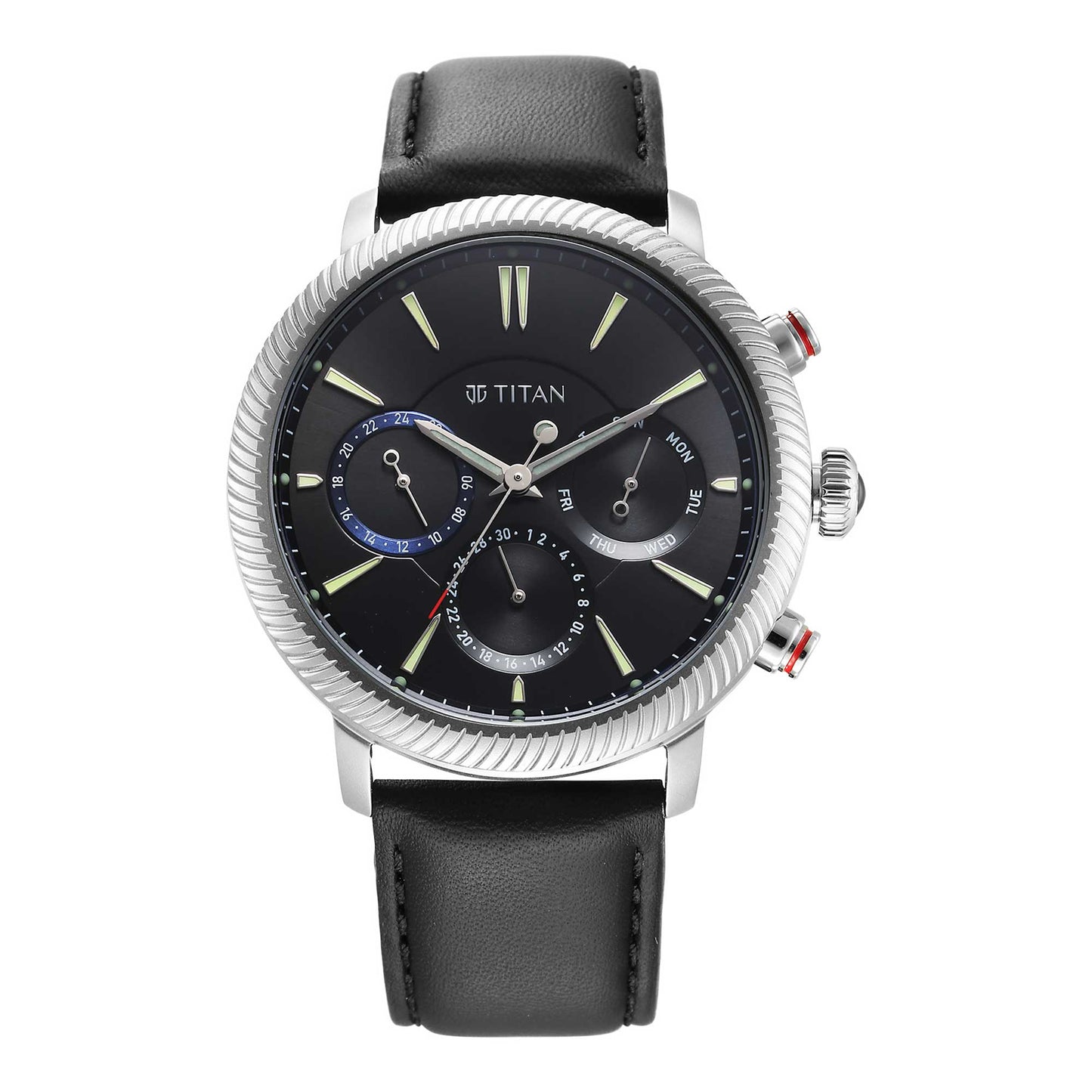 Titan Stellar Black Dial Multifunctional Analog Watch