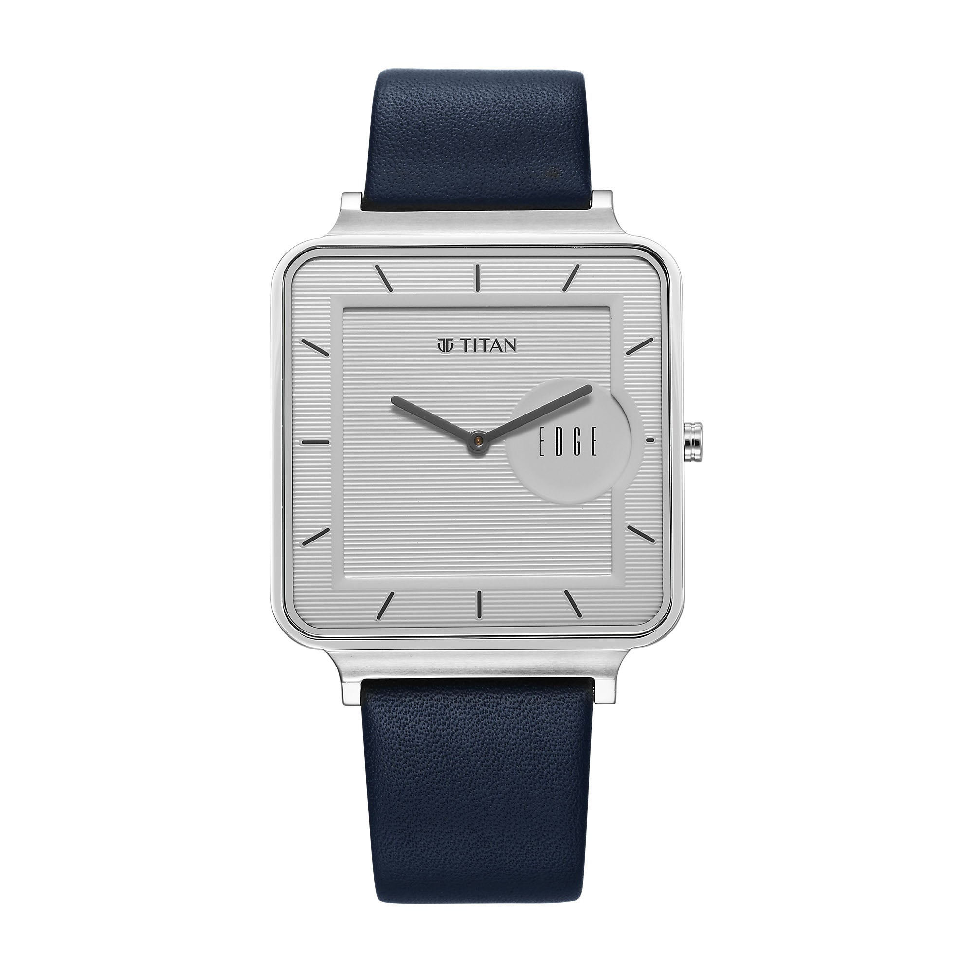 Titan Edge Quad Quartz Analog White Dial With Blue Leather Strap Watch For Men