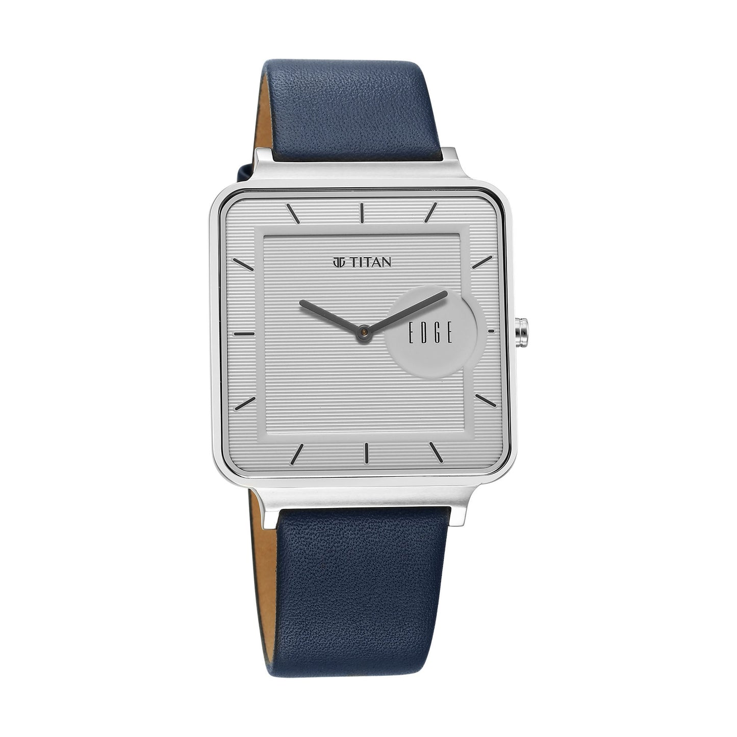 Titan Edge Quad Quartz Analog White Dial With Blue Leather Strap Watch For Men