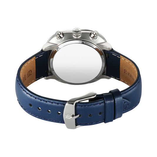 Titan Timeless Treasures Quartz Analog Dual Time Blue Dial With Blue Color Leather Strap Watch For Men