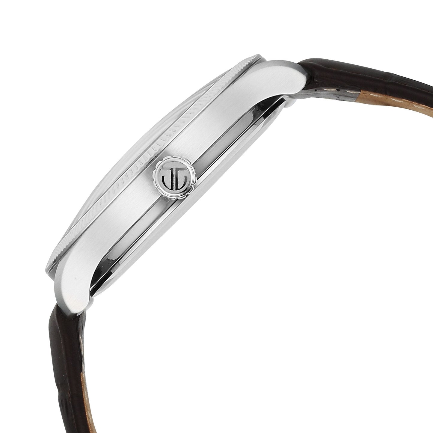 Titan Stellar Analog with Dual Moon Phase and Silver Dial Brown Leather Strap Watch for Men 10050SL01