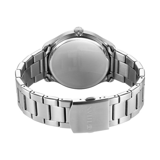 Titan Stellar Analog with Dual Moon Phase and Blue Dial Silver Stainless Steel Strap Watch for Men 10050SM01